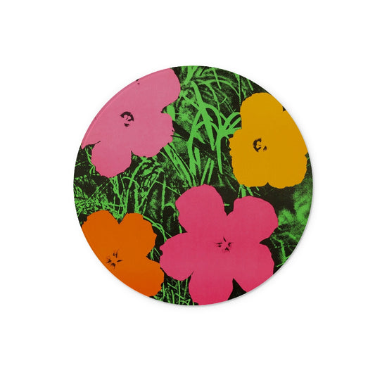 ANDY WARHOL - FLOWER - ART GLASS CUTTING BOARD