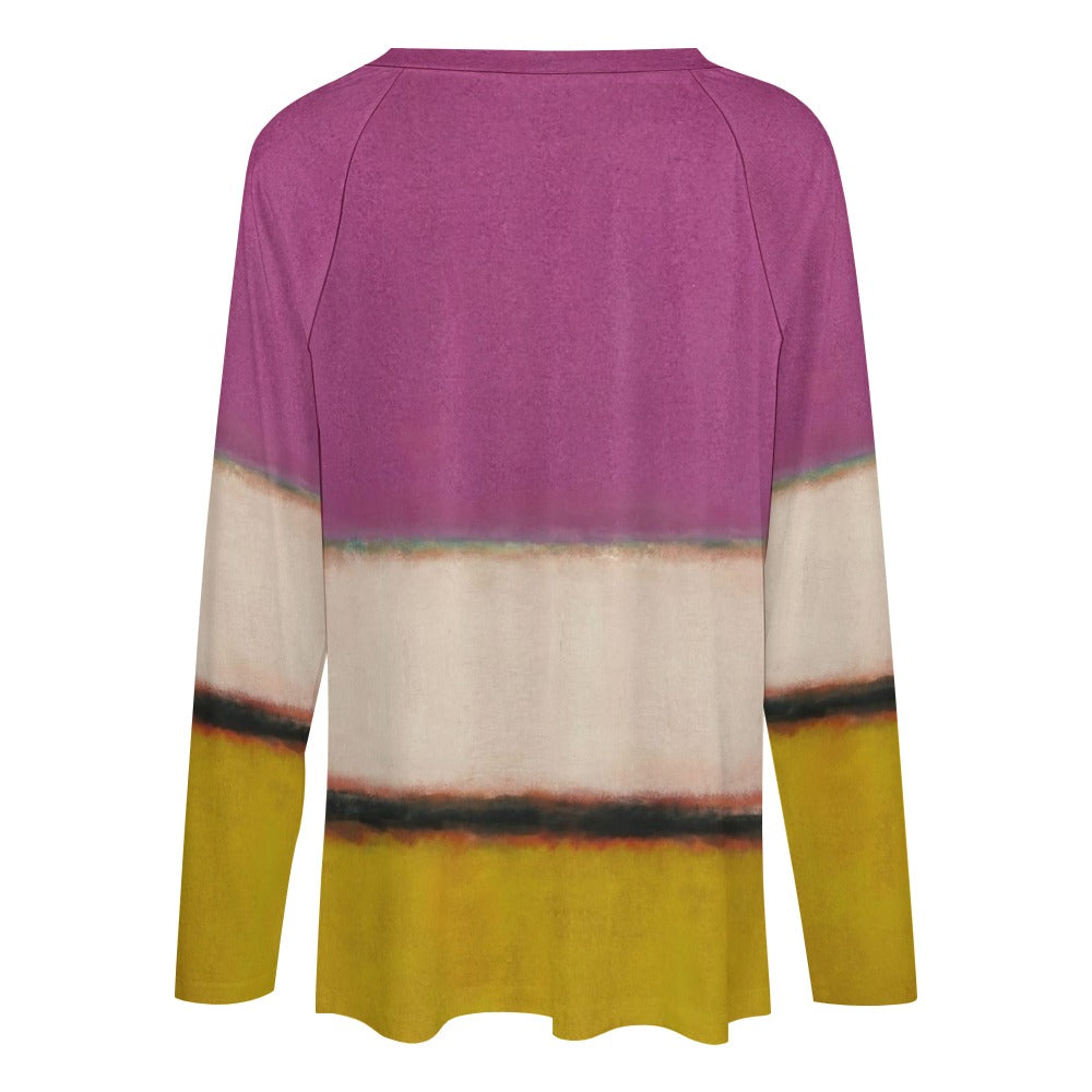 MARK ROTHKO - ABSTRACT ART - LONG SLEEVE LOOSE TEE FOR HER 