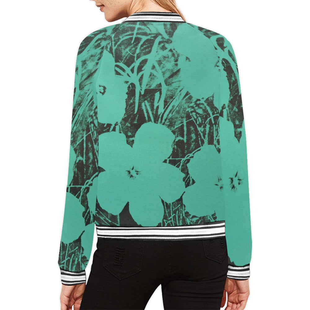 ANDY WARHOL - FLOWERS - WOMEN'S FULL ZIPPER JACKET