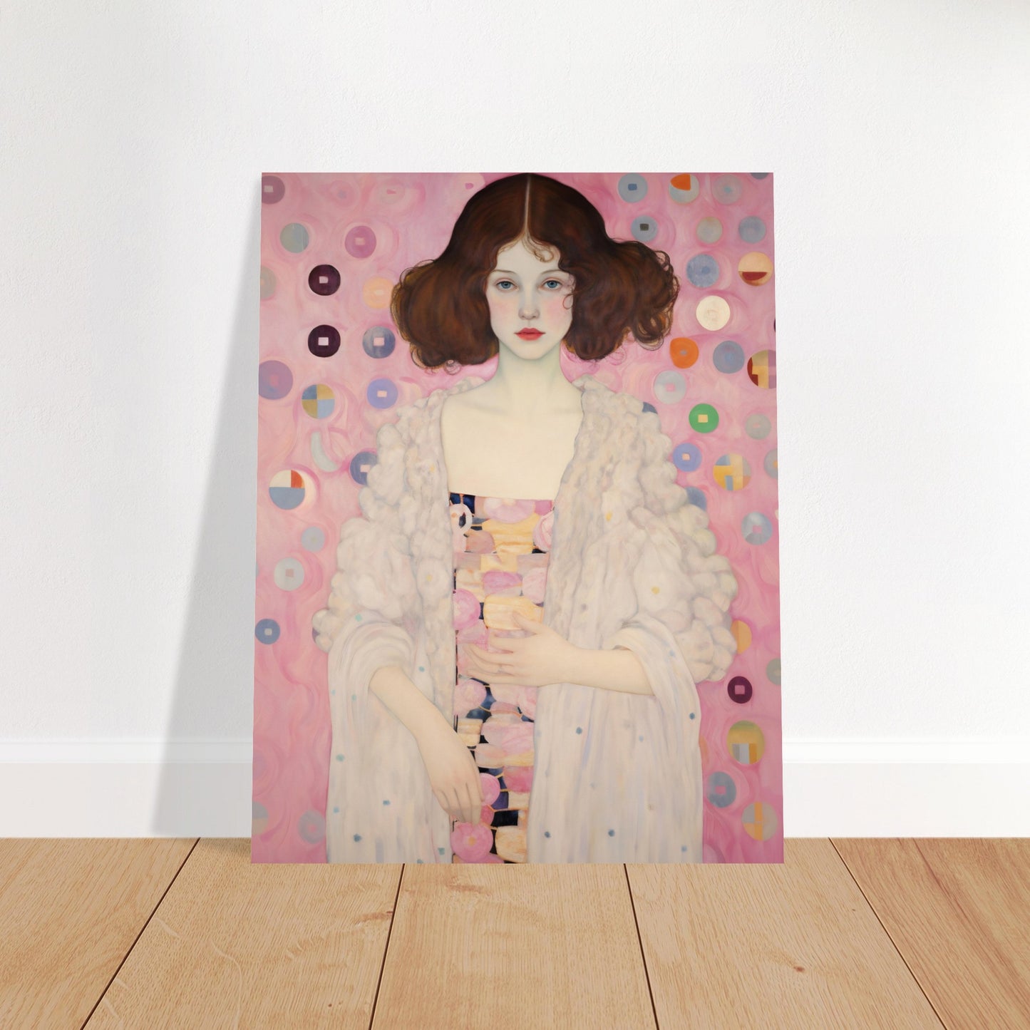 GUSTAV KLIMT INSPIRED - GIRL IN PINK - POSTER 11'' x 14''