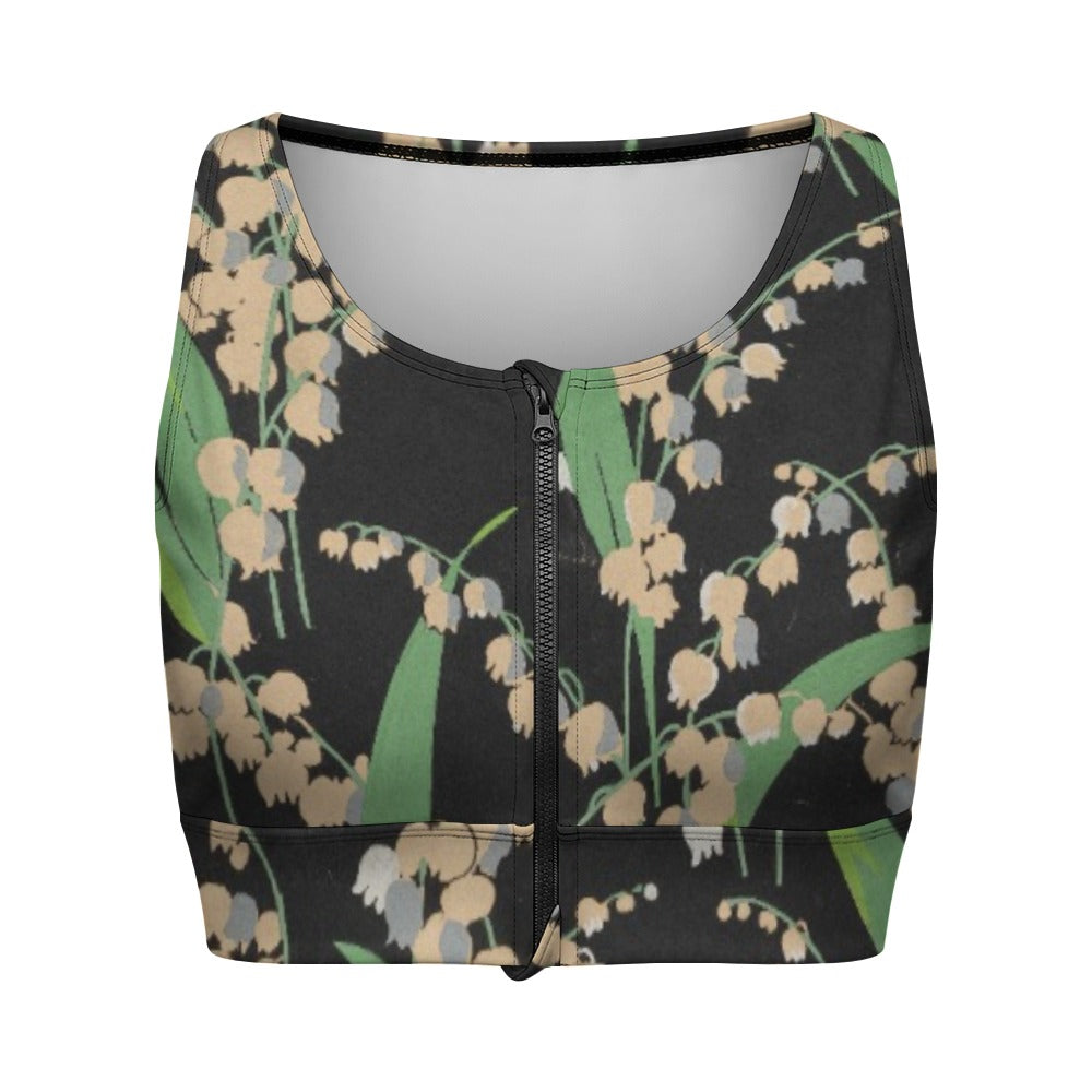 LILIES OF THE VALLEY - ZIPPERED YOGA VEST TOP FOR HER