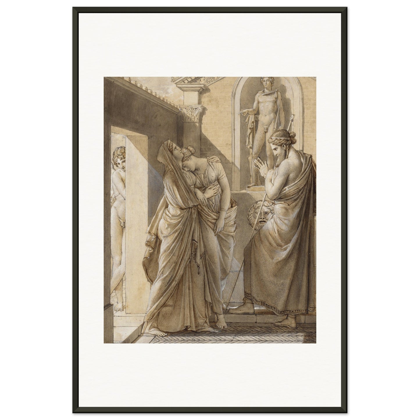 FRANCOIS GERARD - THE FATHER OF PSYCHE CONSULTING THE ORACLE OF APOLLO (1796) - MUSEUM MATTE POSTER IN METAL FRAME