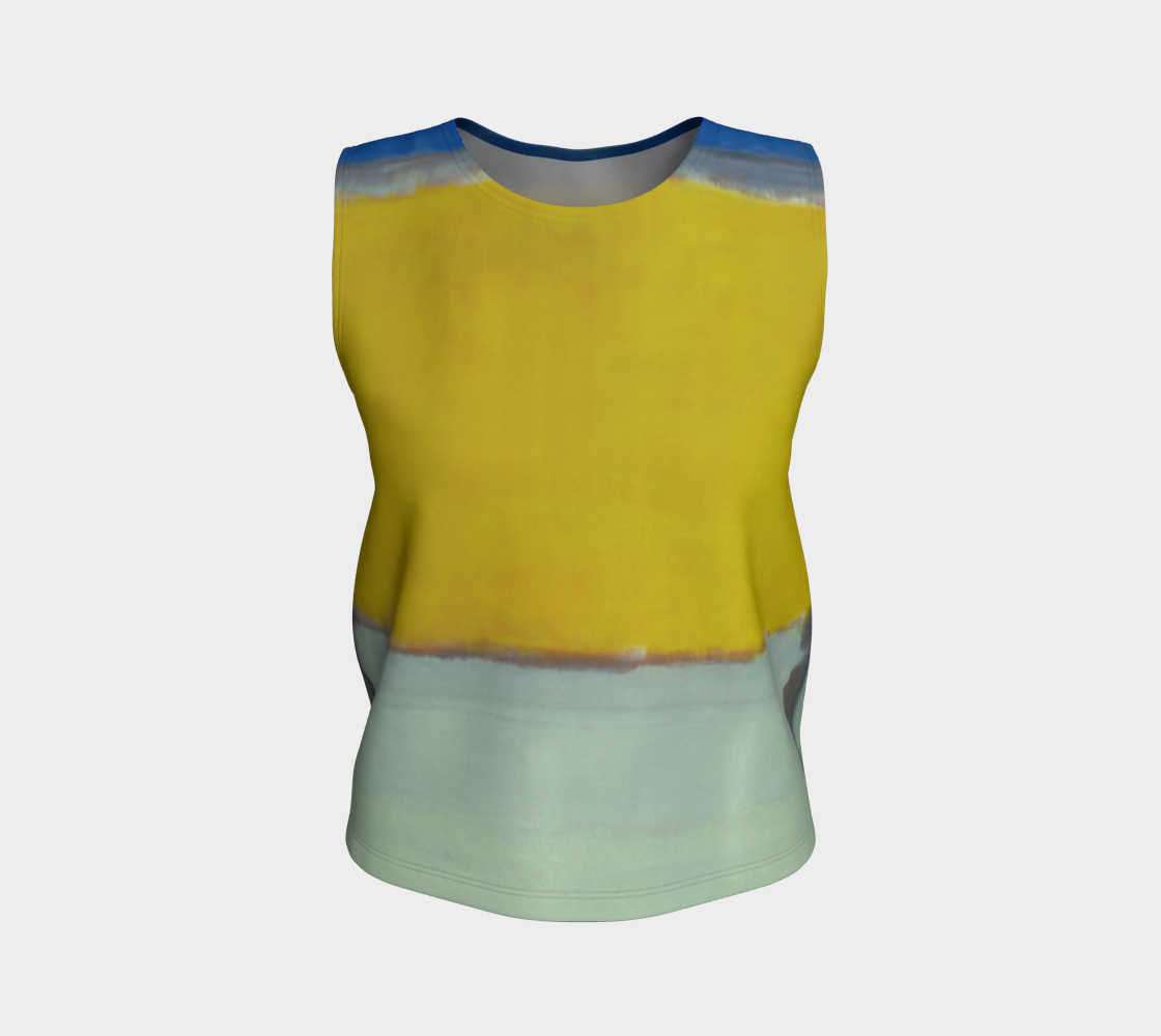 a women's tank top with a yellow background