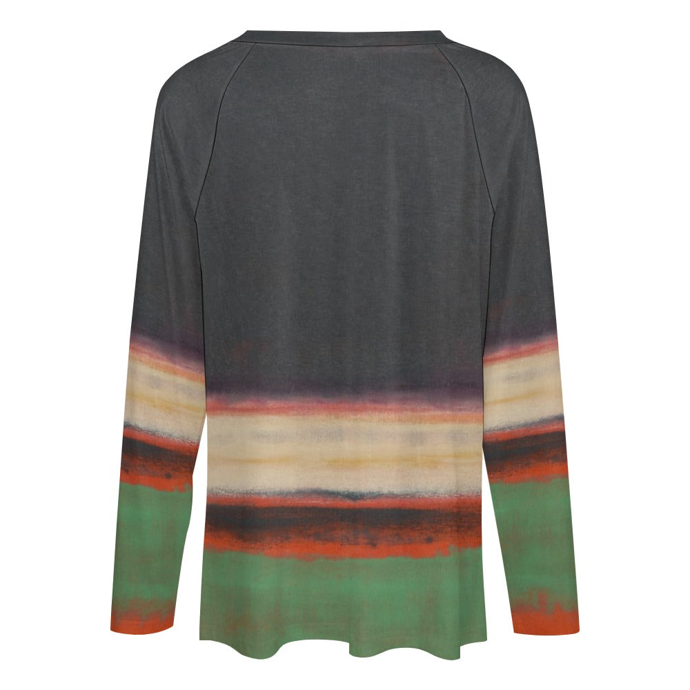 MARK ROTHKO - ABSTRACT ART - LONG SLEEVE LOOSE TEE FOR HER 