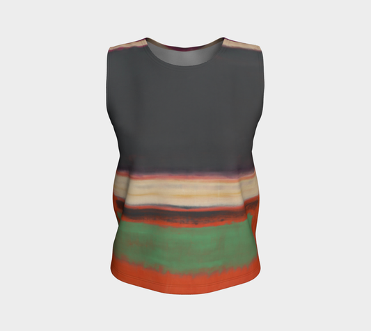 a women's tank top with a multicolored design