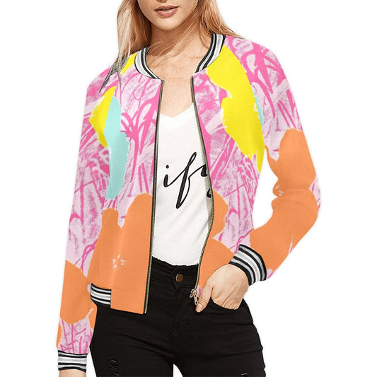 ANDY WARHOL - FLOWERS - WOMEN'S FULL ZIPPER JACKET