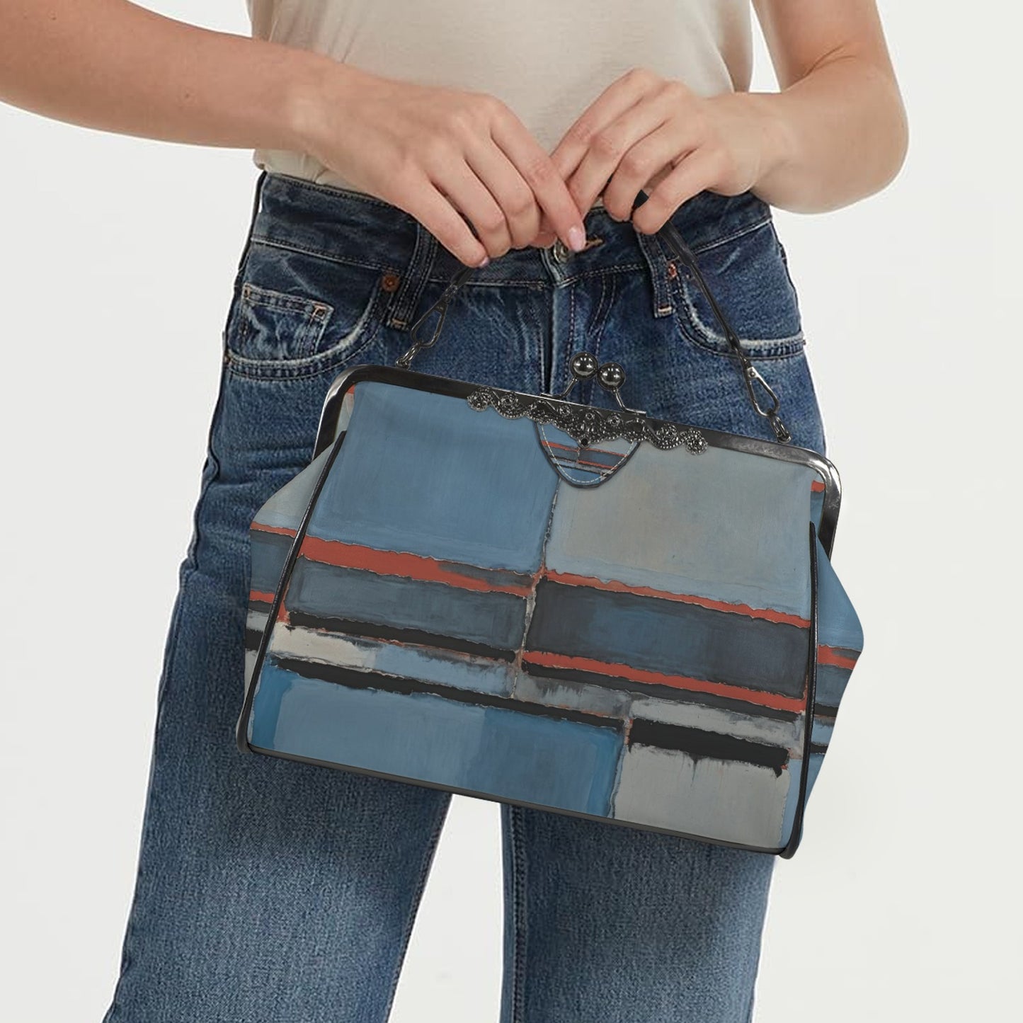 MARK ROTHKO - ABSTRACT - KISSLOCK CROSSBODY SHOULDER BAG 