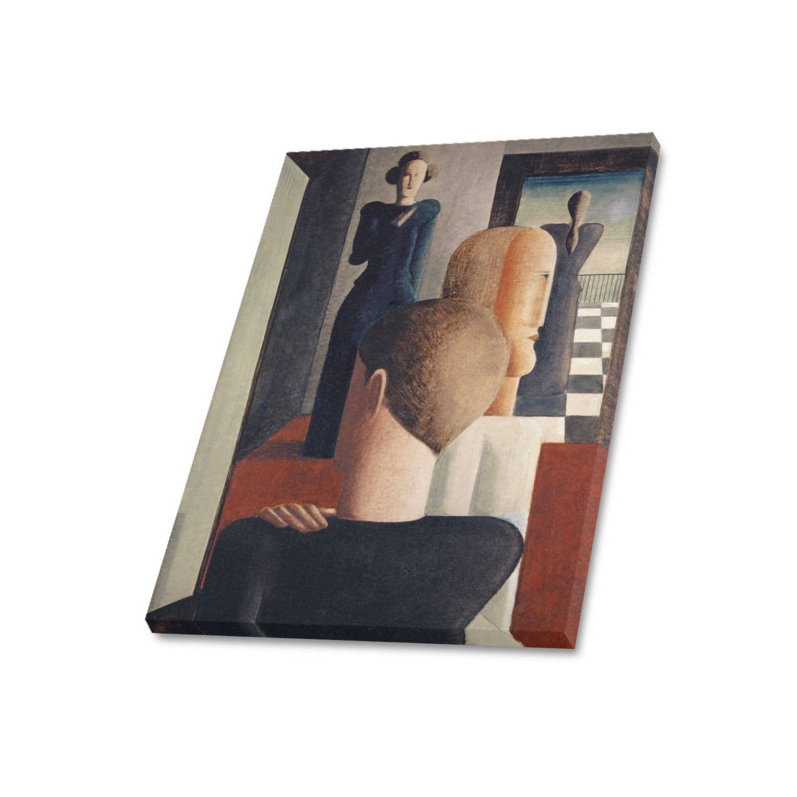 OSKAR SCHLEMMER - INTERIOR WITH FIVE FIGURES - WRAPPED CANVAS PRINT 20" x 24"