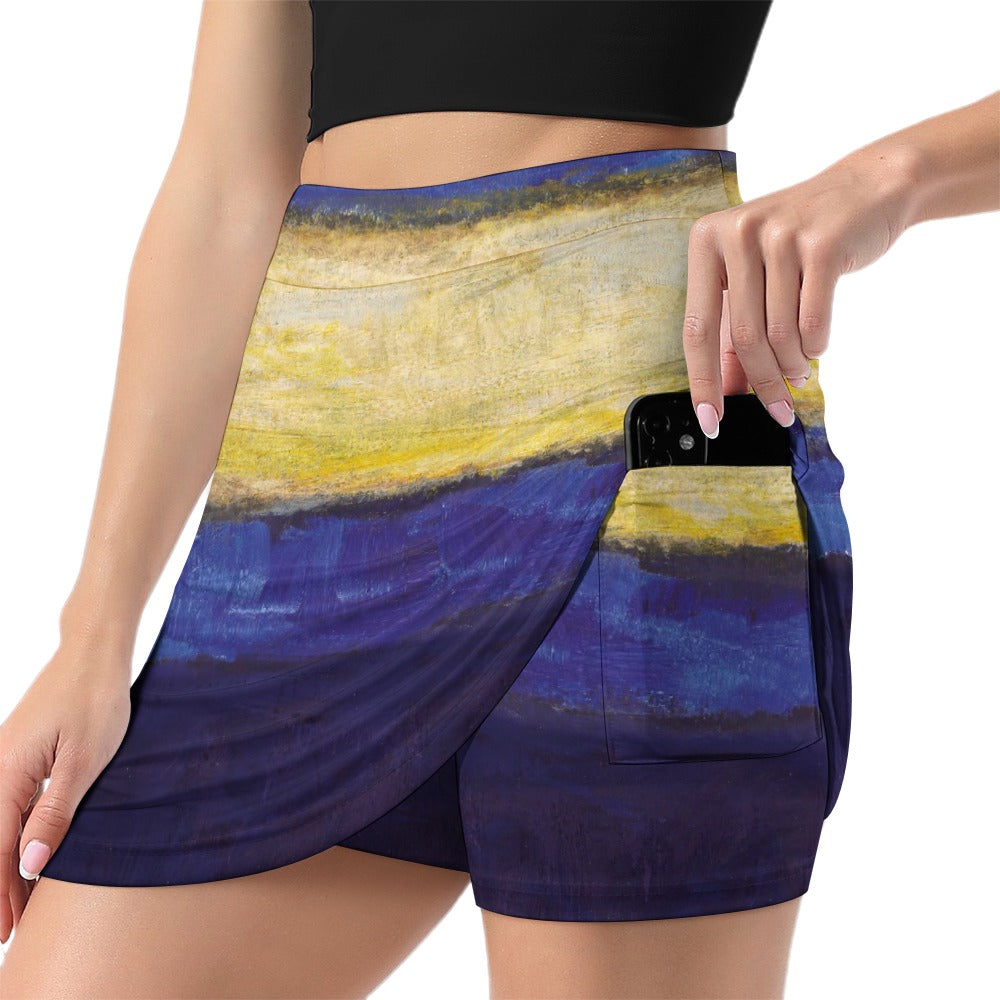 MARK ROTHKO - ABSTRACT - SKORT WITH A POCKET FOR A CELL PHONE