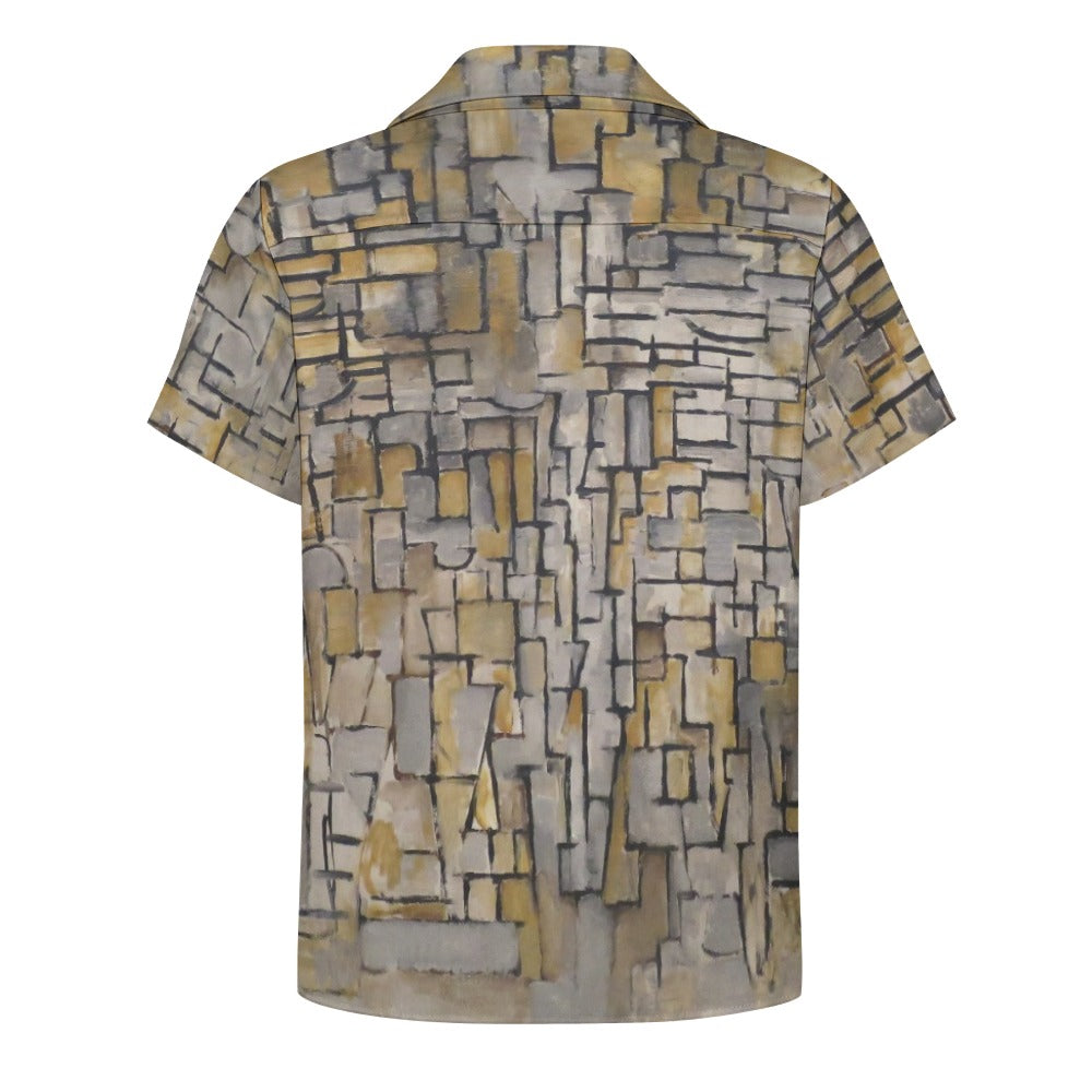 a shirt with a pattern of squares and rectangles