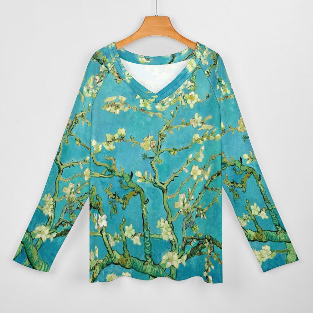 VINCENT VAN GOGH - ALMOND BLOSSOMS - LONG SLEEVE LOOSE TEE FOR HER