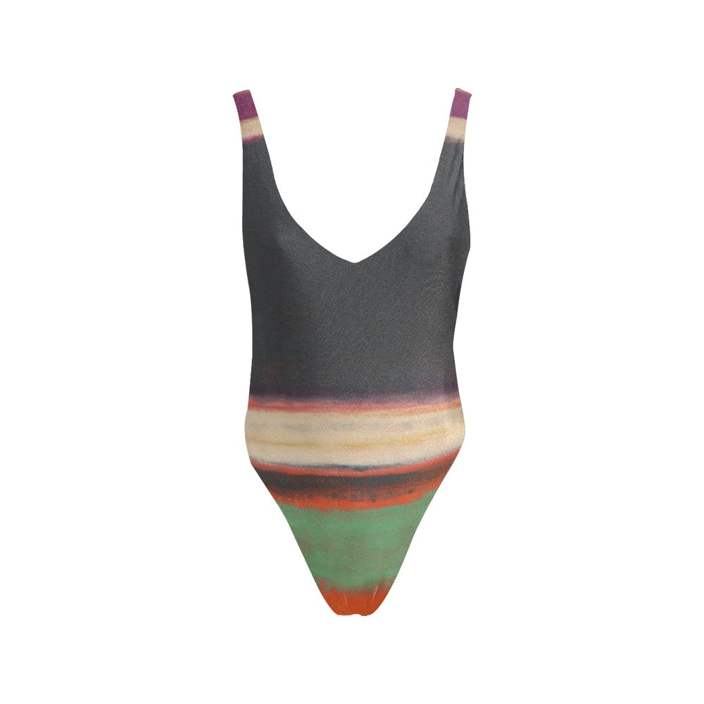 MARK ROTHKO - ABSTRACT - HALTER'S STRAPS BACKLESS SWIMSUIT