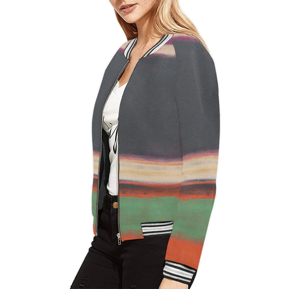 MARK ROTHKO - ABSTRACT - WOMEN'S FULL ZIPPER JACKET