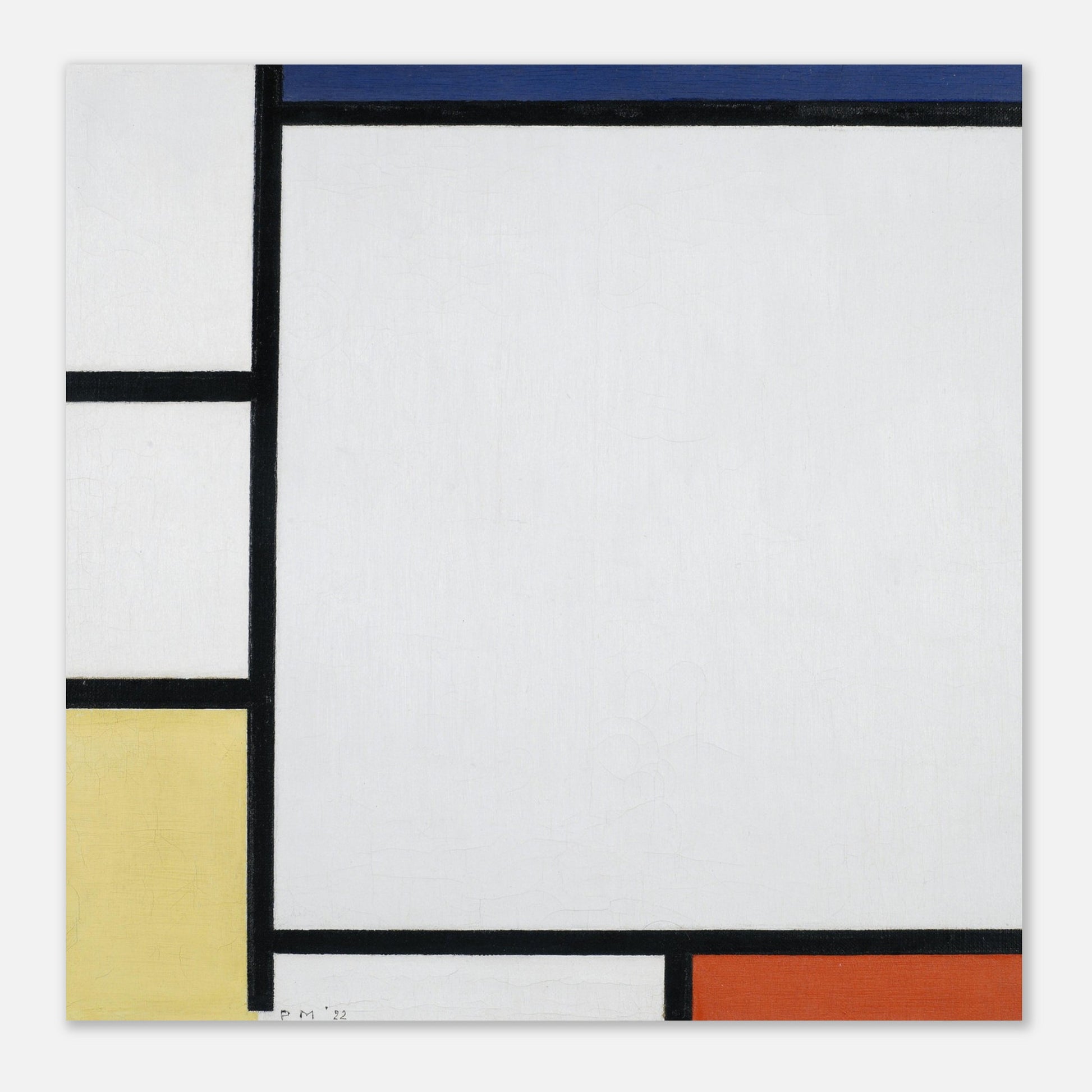 PIET MONDRIAN - COMPOSITION WITH BLUE, RED, YELLOW AND BLACK (1922) - ALUMINUM PRINT