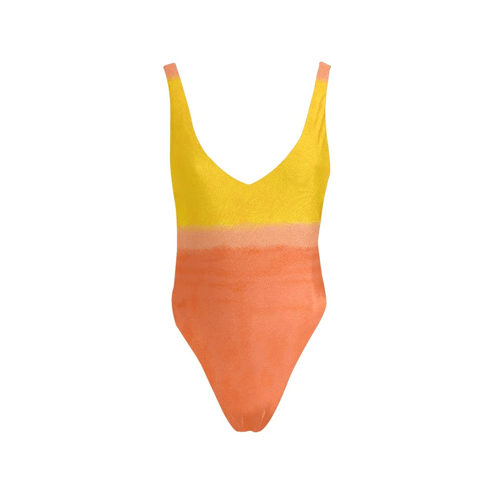 MARK ROTHKO - ABSTRACT - HALTER STRAPS BACKLESS SWIMSUIT