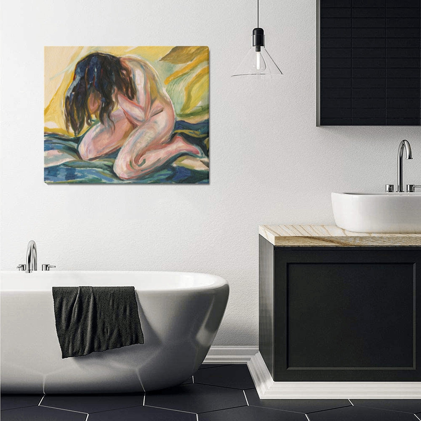 EDVARD MUNCH - WEEPING NUDE (1919) - CANVAS PRINT 24"x 20"