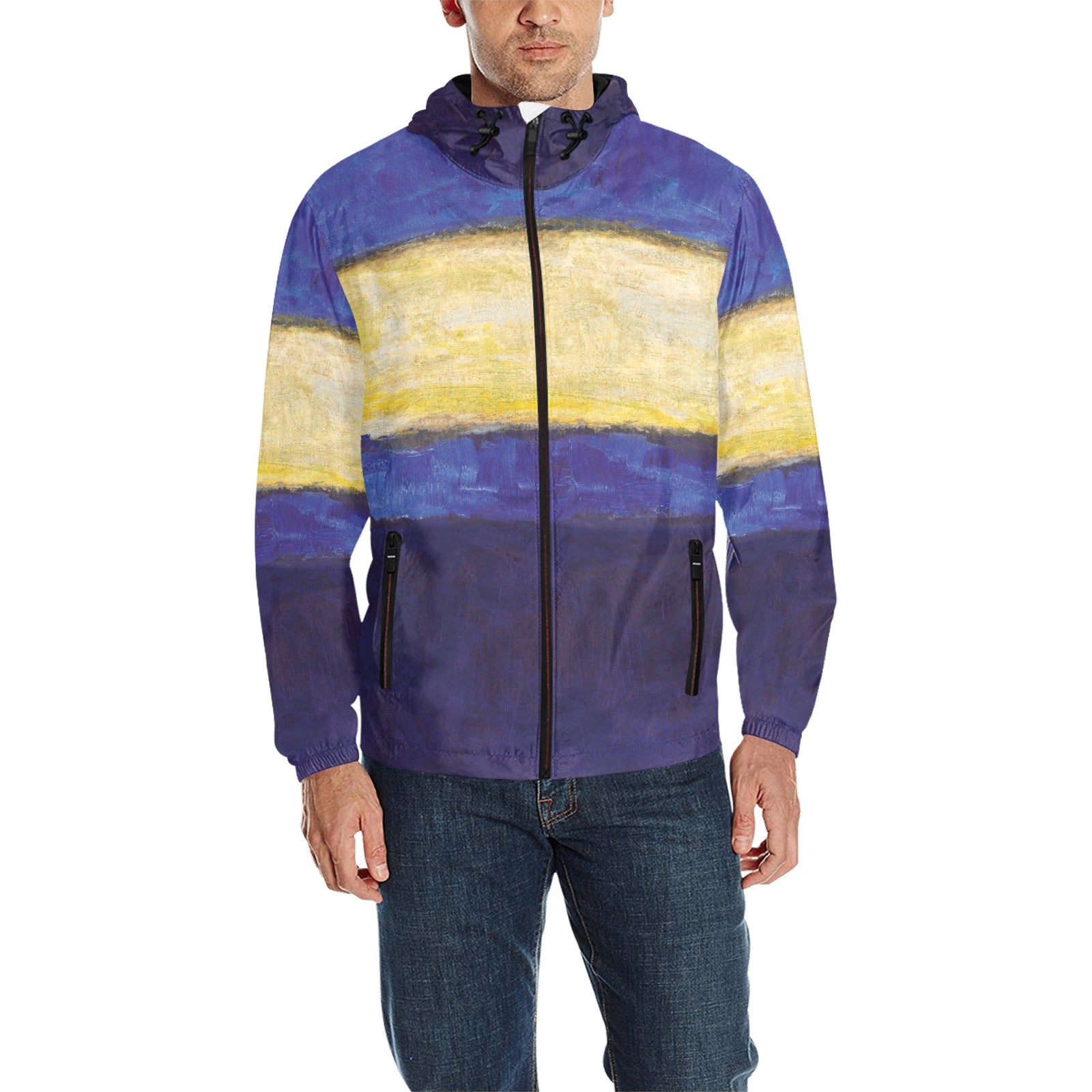 MARK ROTHKO - ABSTRACT ART - MEN'S QUILTED WINDBREAKER 