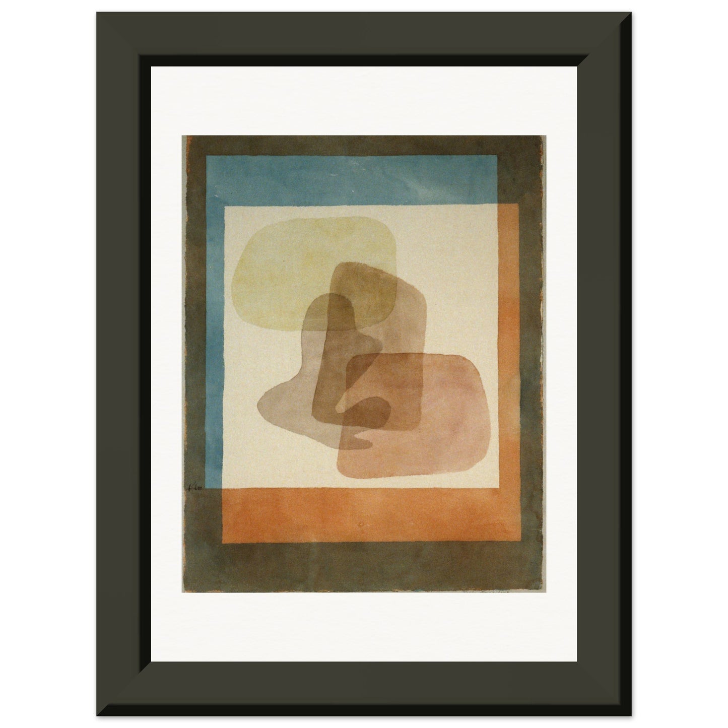 PAUL KLEE - FREE FORMS RIGIDLY MOUNTED (1930) - MUSEUM MATTE POSTER IN METAL FRAME