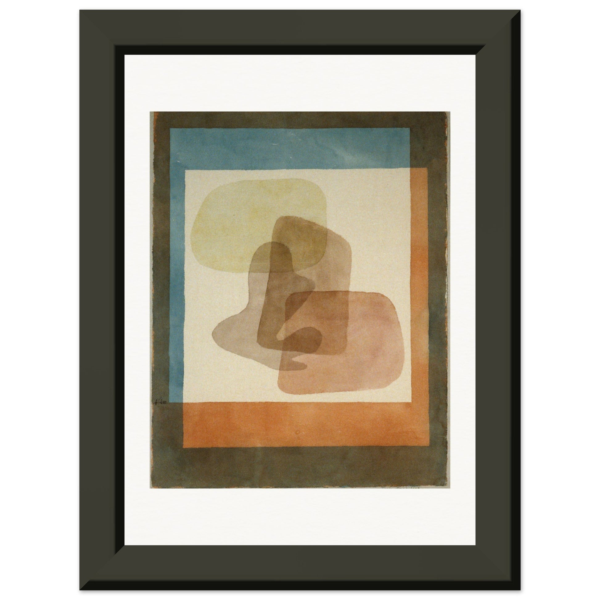 PAUL KLEE - FREE FORMS RIGIDLY MOUNTED (1930) - MUSEUM MATTE POSTER IN METAL FRAME