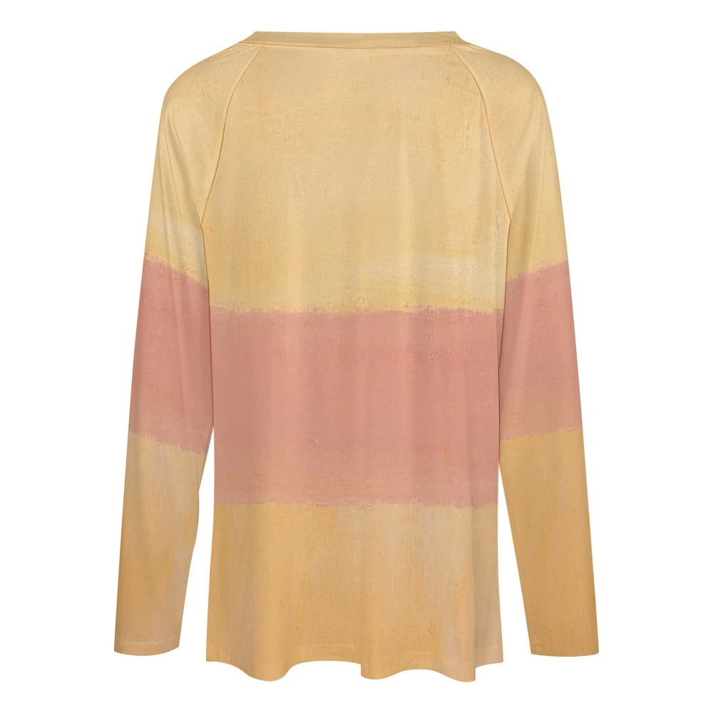 MARK ROTHKO - ABSTRACT ART - LONG SLEEVE LOOSE TEE FOR HER 