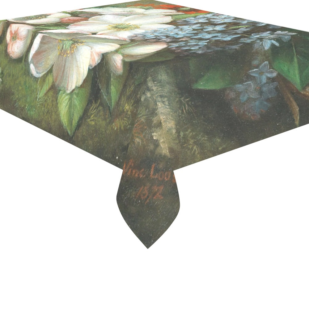 VINCENZ LOOS - APPLE BLOSSOM WITH LILACS AND SUMMER ADONIS - TABLECLOTH 70"x 52"