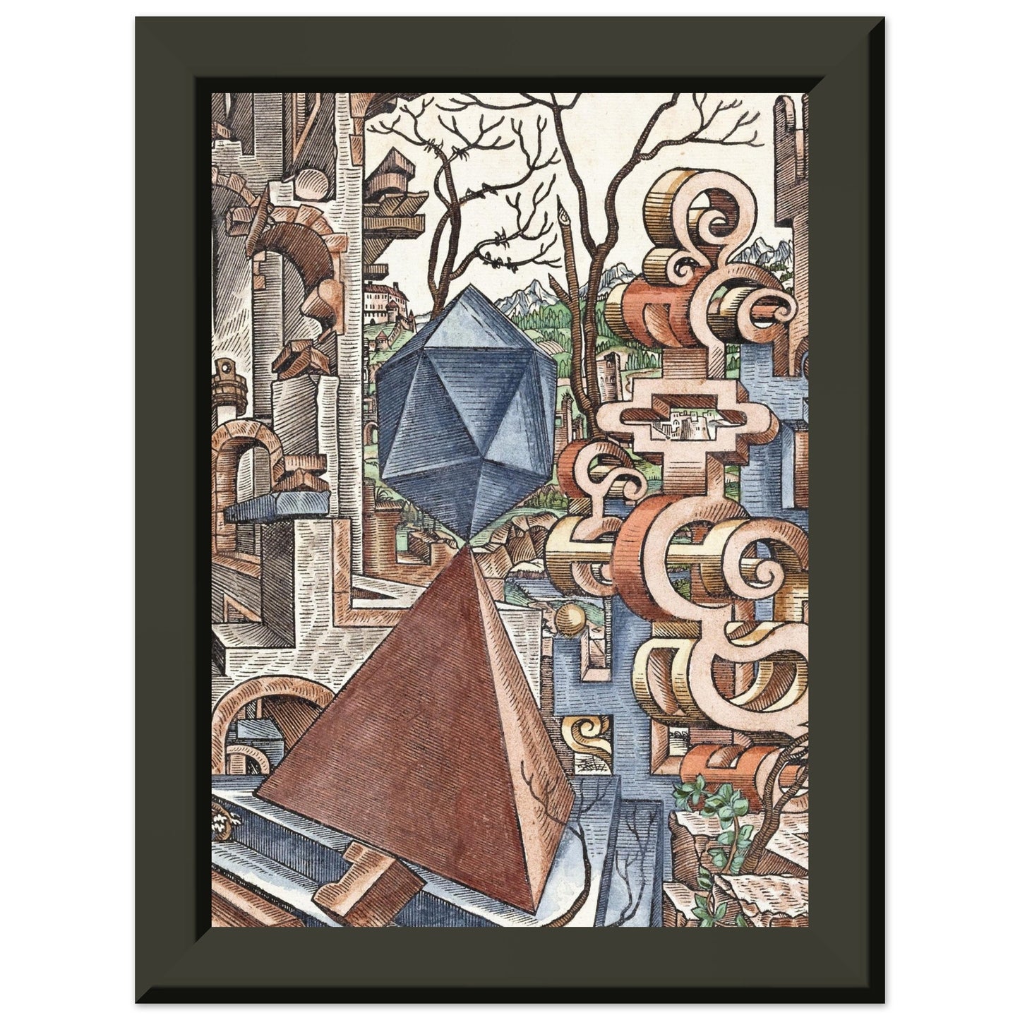 LORENZ STOER - GEOMETRIA et PERSPECTIVA Pl 02 (1567) - MATTE POSTER IN METAL FRAME