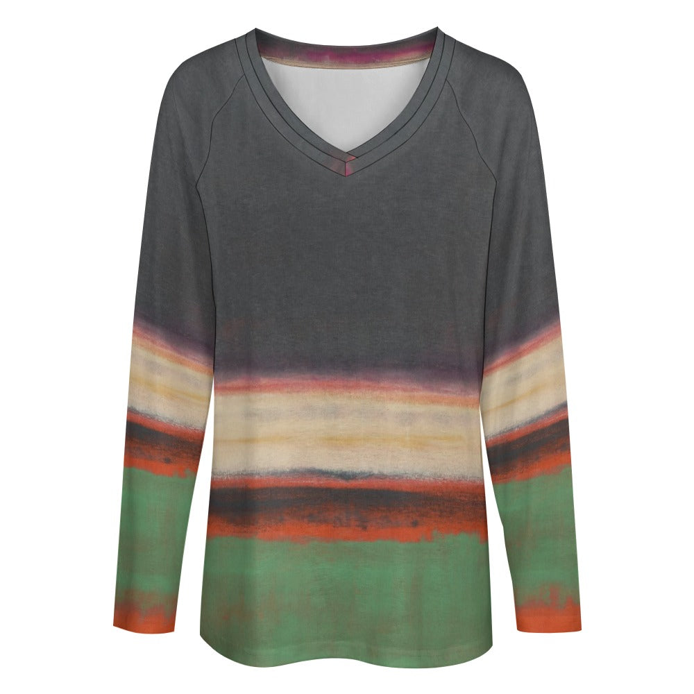 MARK ROTHKO - ABSTRACT ART - LONG SLEEVE LOOSE TEE FOR HER 