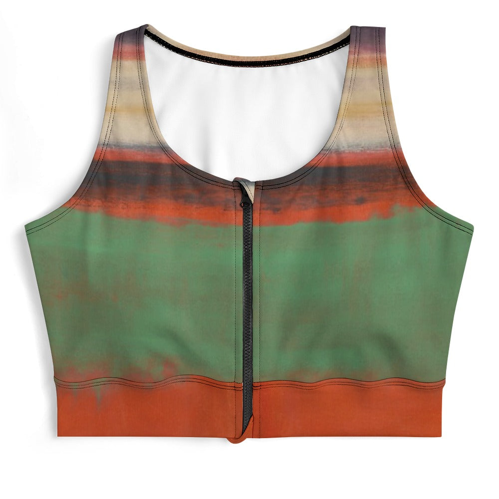 MARK ROTHKO - ABSTRACT - ZIPPERED YOGA VEST TOP FOR HER