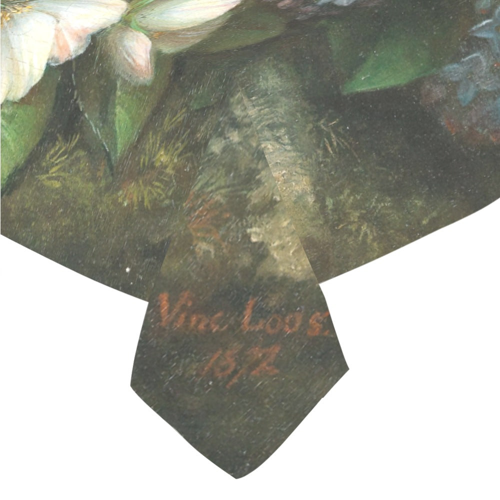 VINCENZ LOOS - APPLE BLOSSOM WITH LILACS AND SUMMER ADONIS - TABLECLOTH 70"x 52"