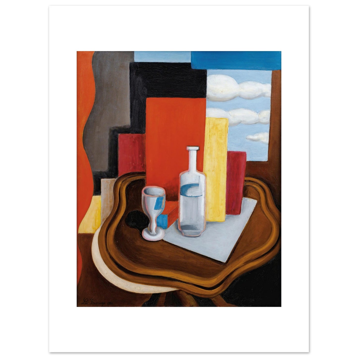 ROGER DE LA FRESNAYE - LA TABLE LOUIS-PHILIPPE A LA BOUTEILLE (1920) - PREMIUM MATTE POSTER