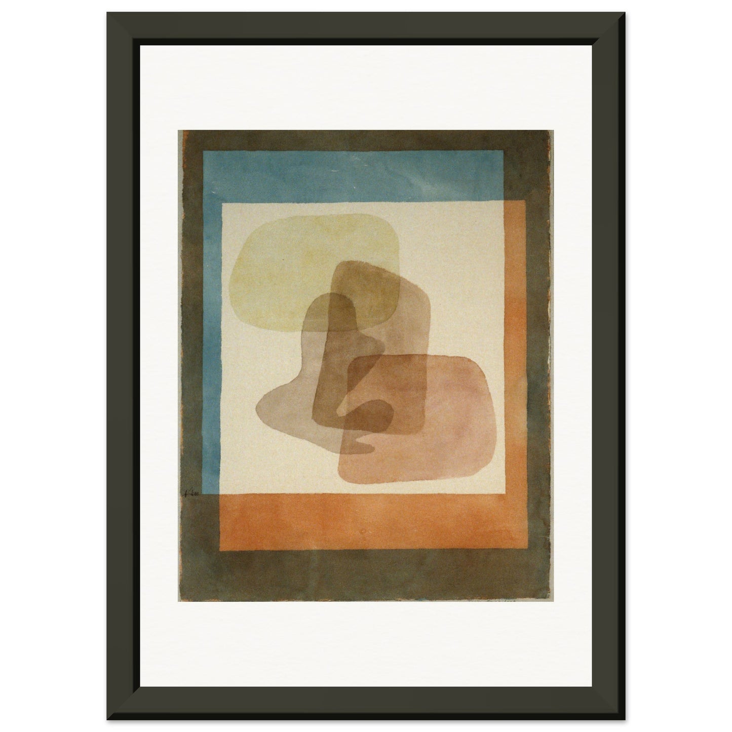 PAUL KLEE - FREE FORMS RIGIDLY MOUNTED (1930) - MUSEUM MATTE POSTER IN METAL FRAME