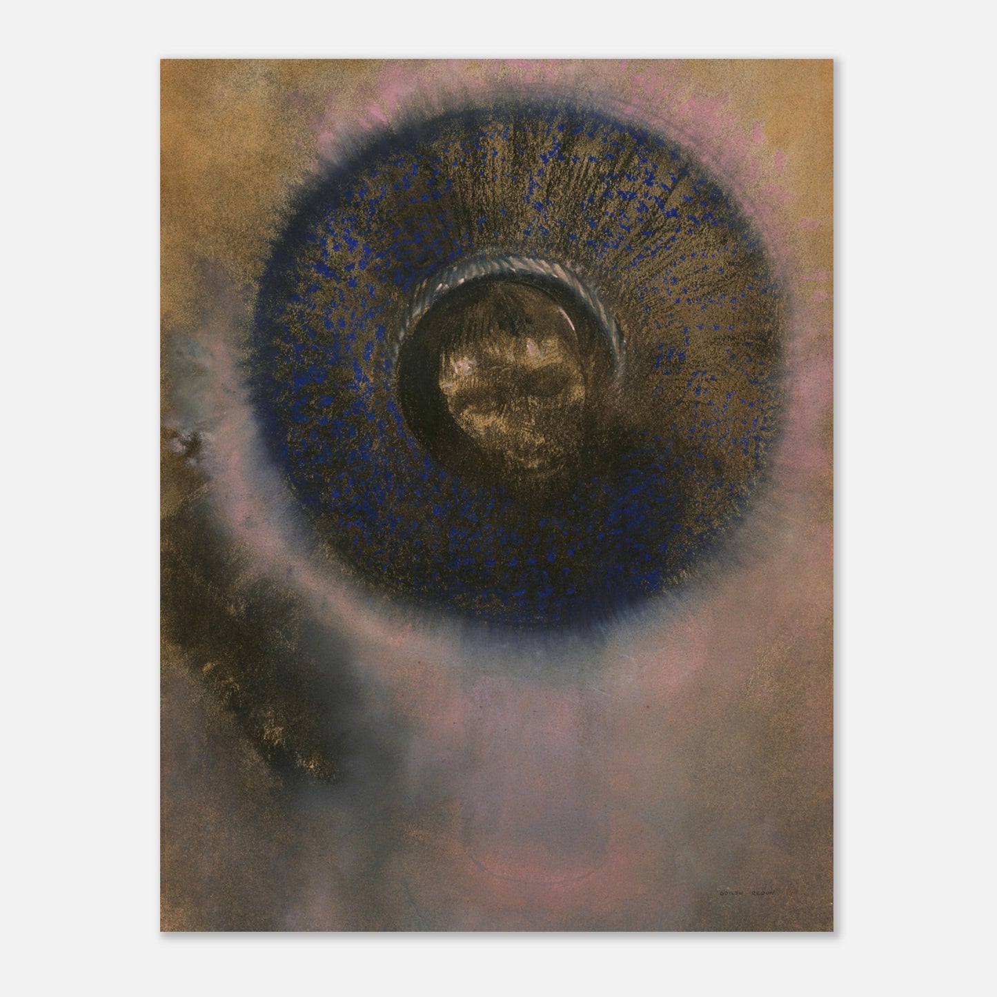 ODILON REDON - HEAD WITHIN AN AUREOLE (1894-1895) - POSTER 11'' x 14''