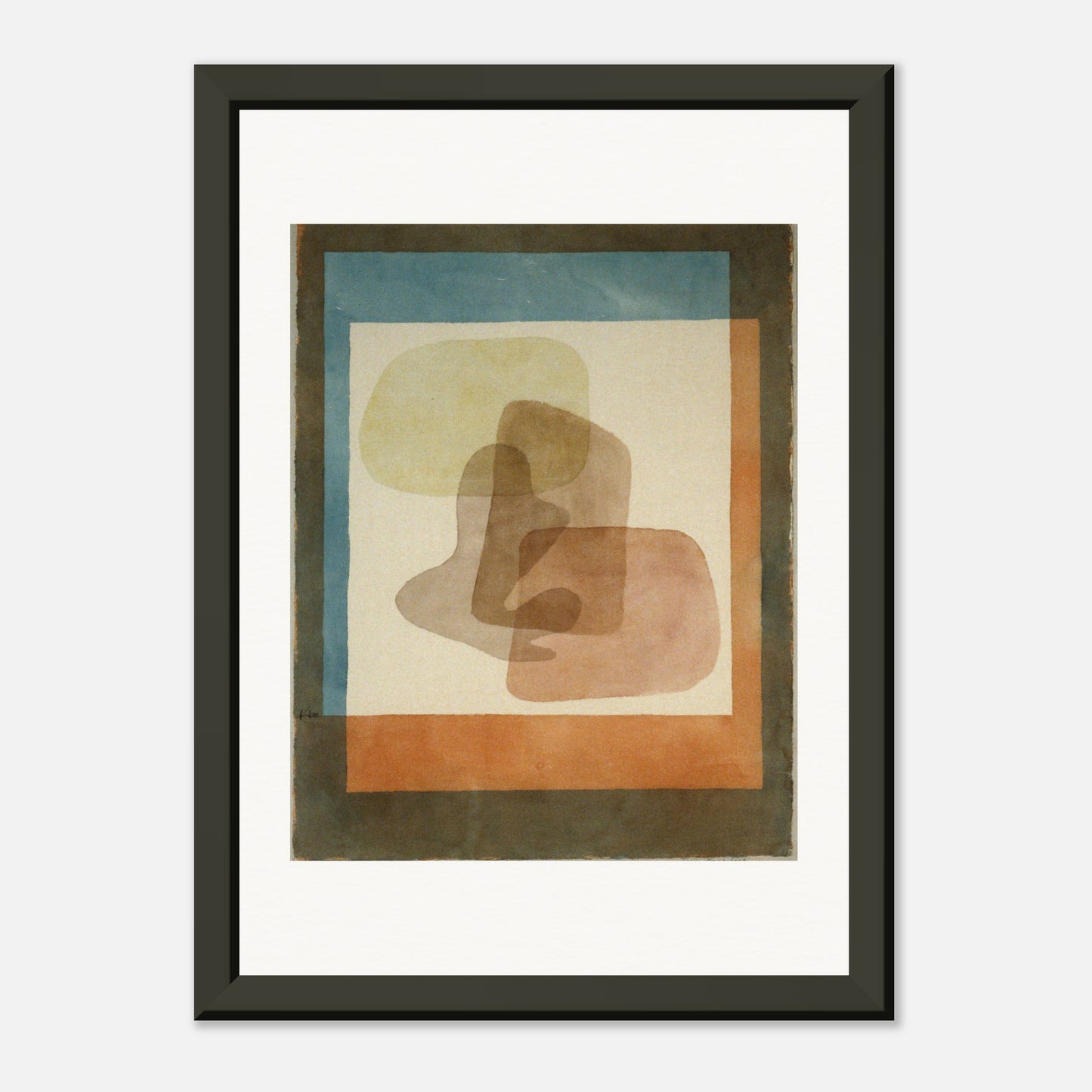 PAUL KLEE - FREE FORMS RIGIDLY MOUNTED (1930) - MUSEUM MATTE POSTER IN METAL FRAME