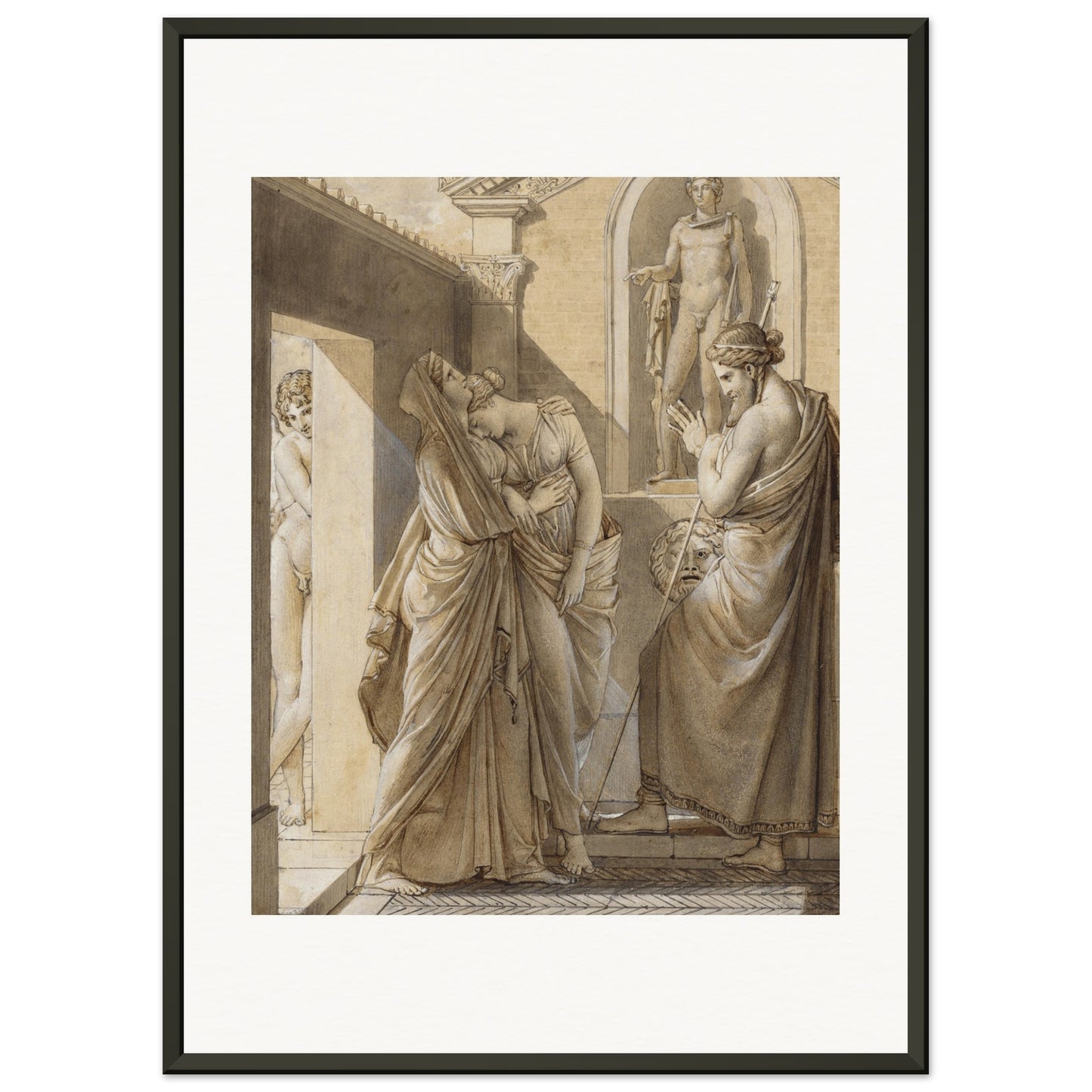 FRANCOIS GERARD - THE FATHER OF PSYCHE CONSULTING THE ORACLE OF APOLLO (1796) - MUSEUM MATTE POSTER IN METAL FRAME