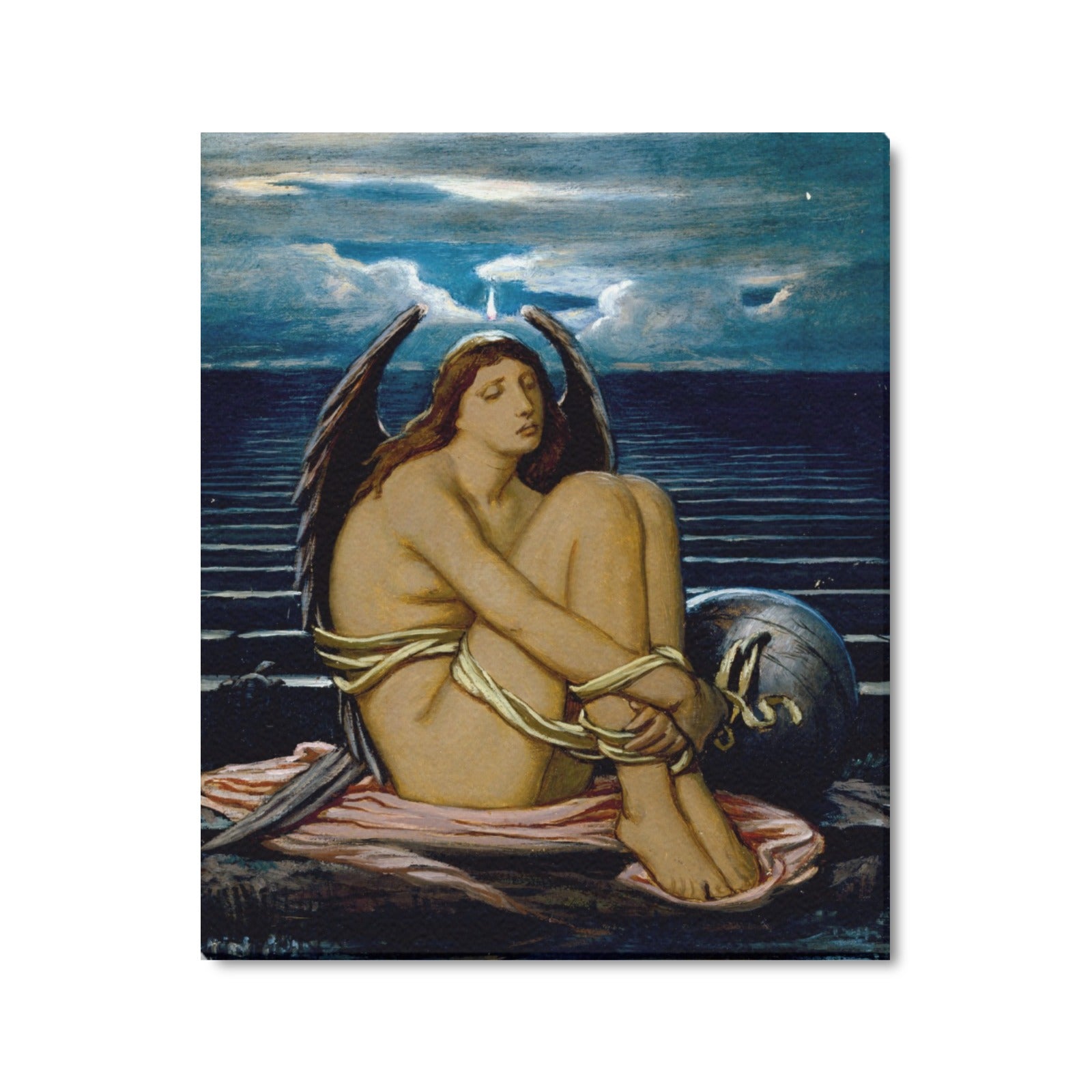 ELIHU VEDDER - SOUL IN BONDAGE - WRAPPED CANVAS PRINT 20" x 24"