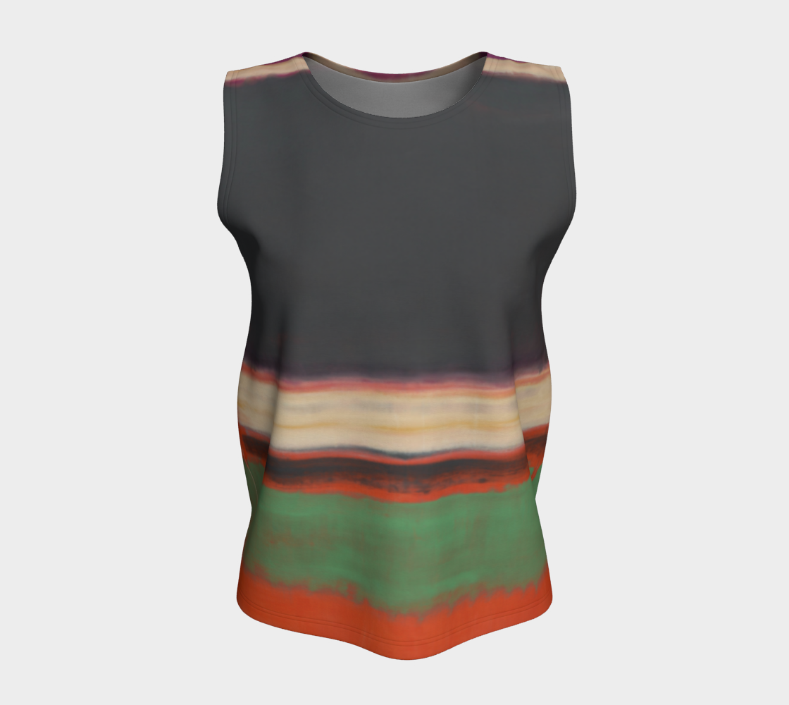 a women's tank top with a multicolored design