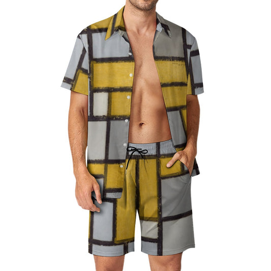 PIET MONDRIAN - COMPOSITION WITH GRID No. 1 - BEACH SUIT FOR HIM