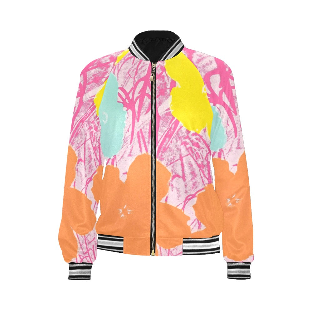 ANDY WARHOL - FLOWERS - WOMEN'S FULL ZIPPER JACKET