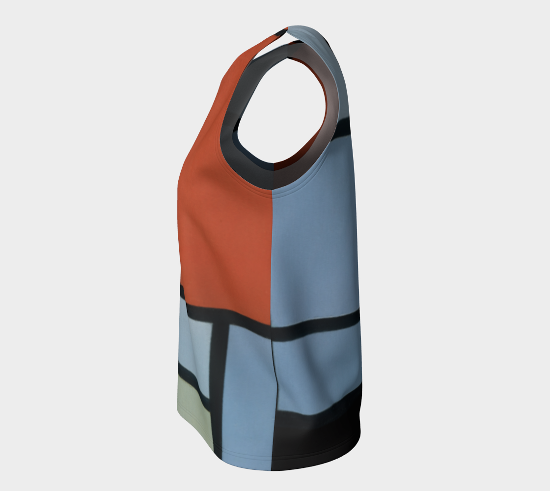 a blue and orange bag on a white background