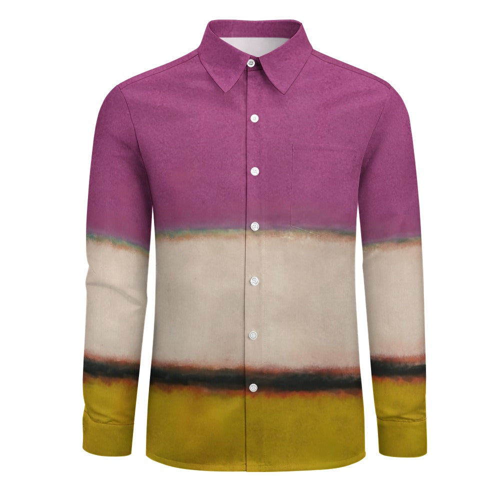 MARK ROTHKO - ABSTRACT - ONE POCKET LONG SLEEVE VELVET SHIRT FOR HIM