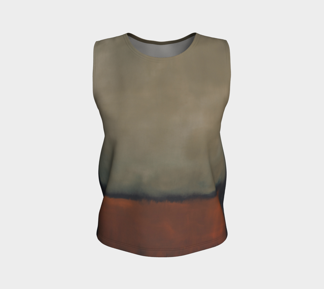 a women's tank top with a brown and black design