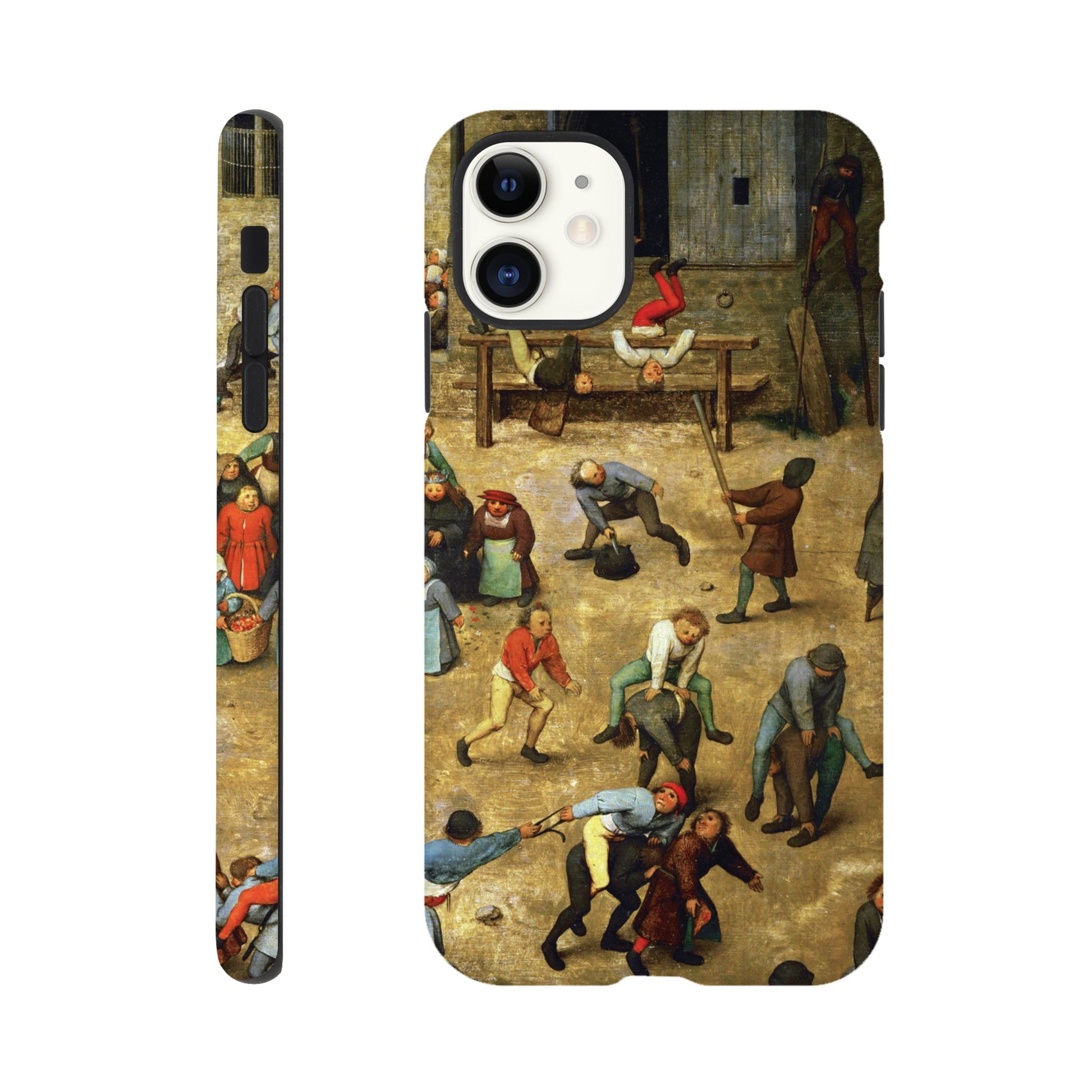 a phone case with a painting of people playing