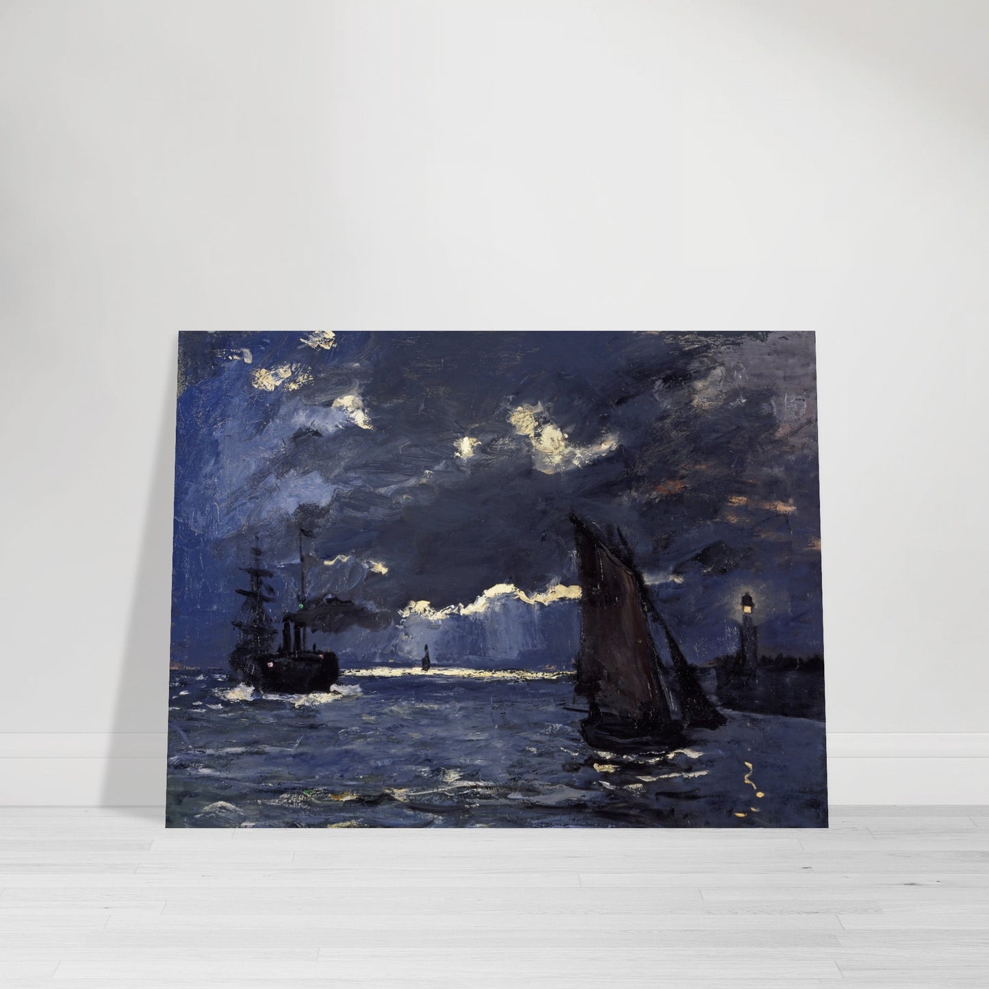 CLAUDE MONET - A SEASCAPE SHIPPING BY MOONLIGHT (1864) - PREMIUM MATTE POSTER