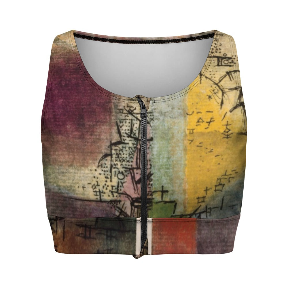 PAUL KLEE - UNTITLED - ZIPPERED YOGA VEST TOP FOR HER