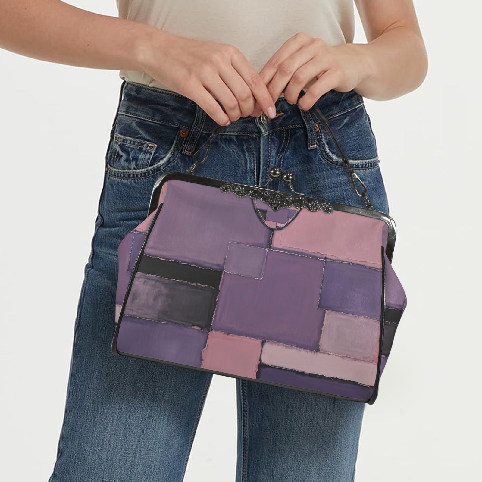 MARK ROTHKO INSPIRED - ABSTRACT - KISS LOCK CROSSBODY SHOULDER BAG