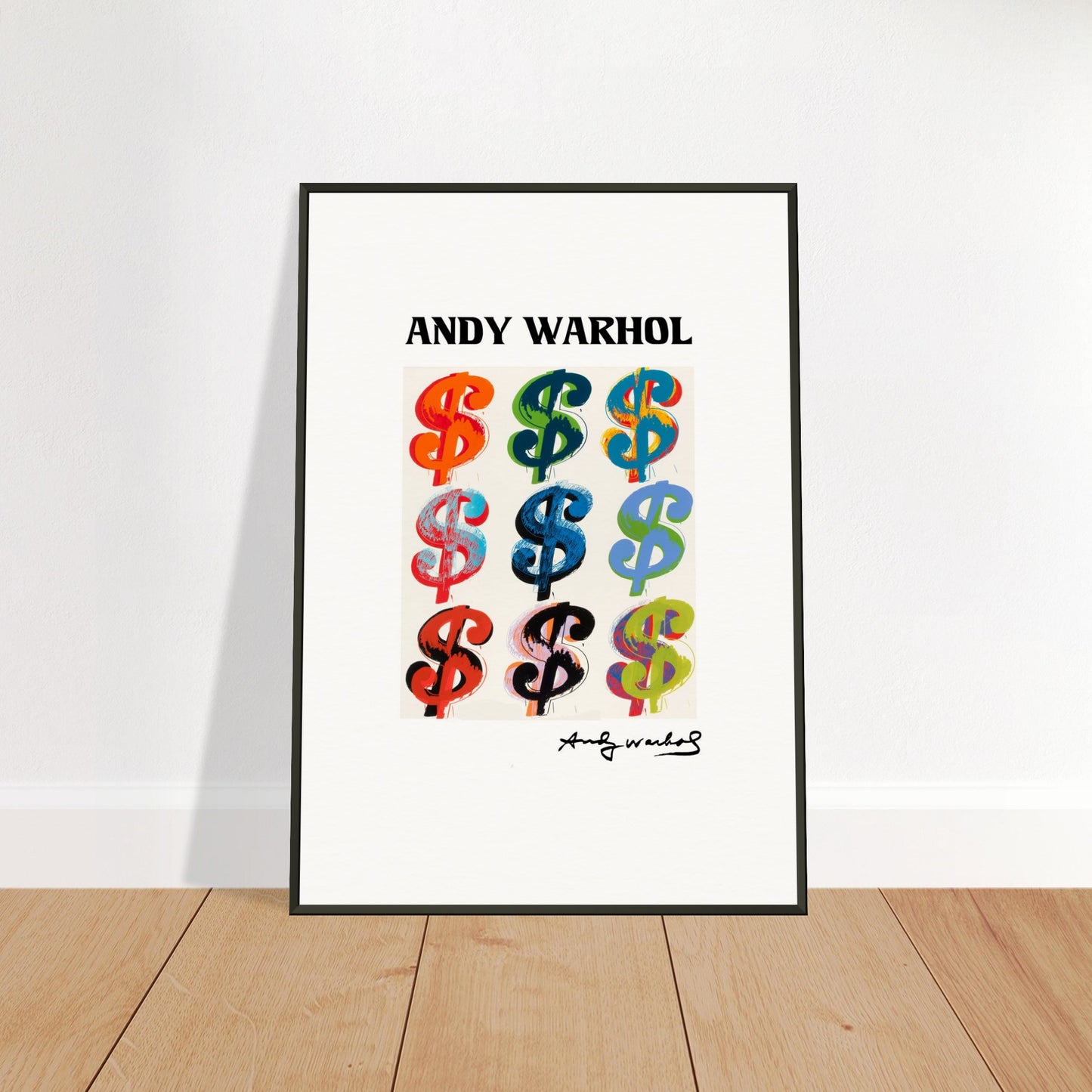 ANDY WARHOL - DOLLAR SIGN - MUSEUM MATTE POSTER IN METAL FRAME