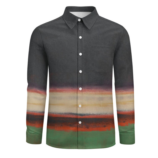 MARK ROTHKO - ABSTRACT - ONE POCKET LONG SLEEVE VELVET SHIRT FOR HIM