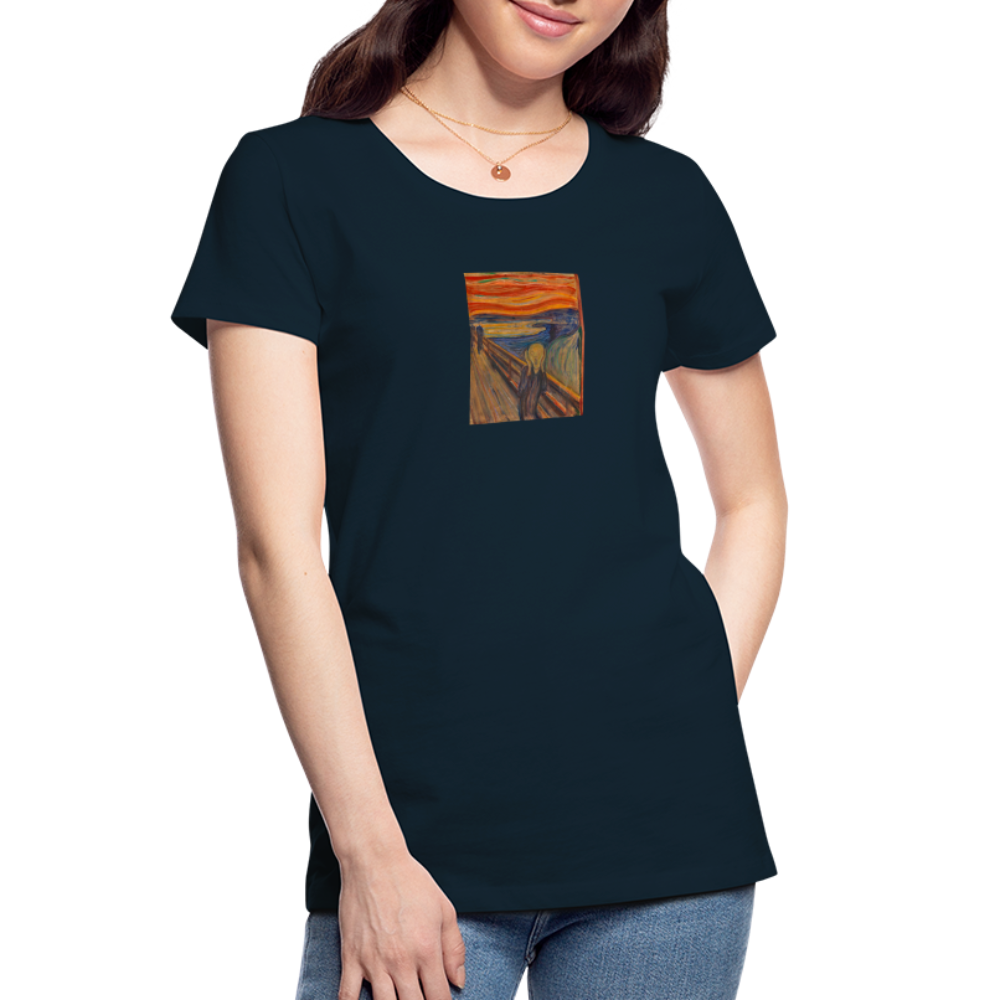Women’s Premium Organic T-Shirt - deep navy, EDVARD MUNCH - THE SCREAM - ORGANIC T-SHIRT FOR HER