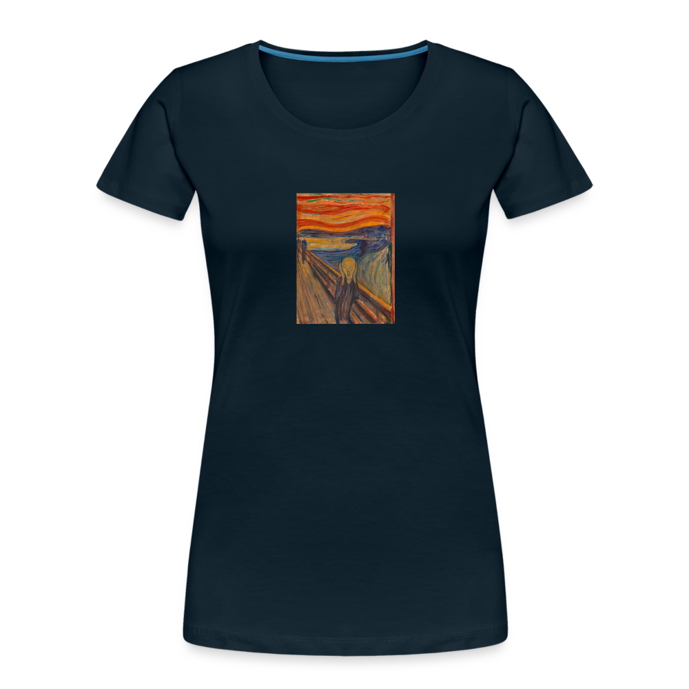 Women’s Premium Organic T-Shirt - deep navy, EDVARD MUNCH - THE SCREAM - ORGANIC T-SHIRT FOR HER