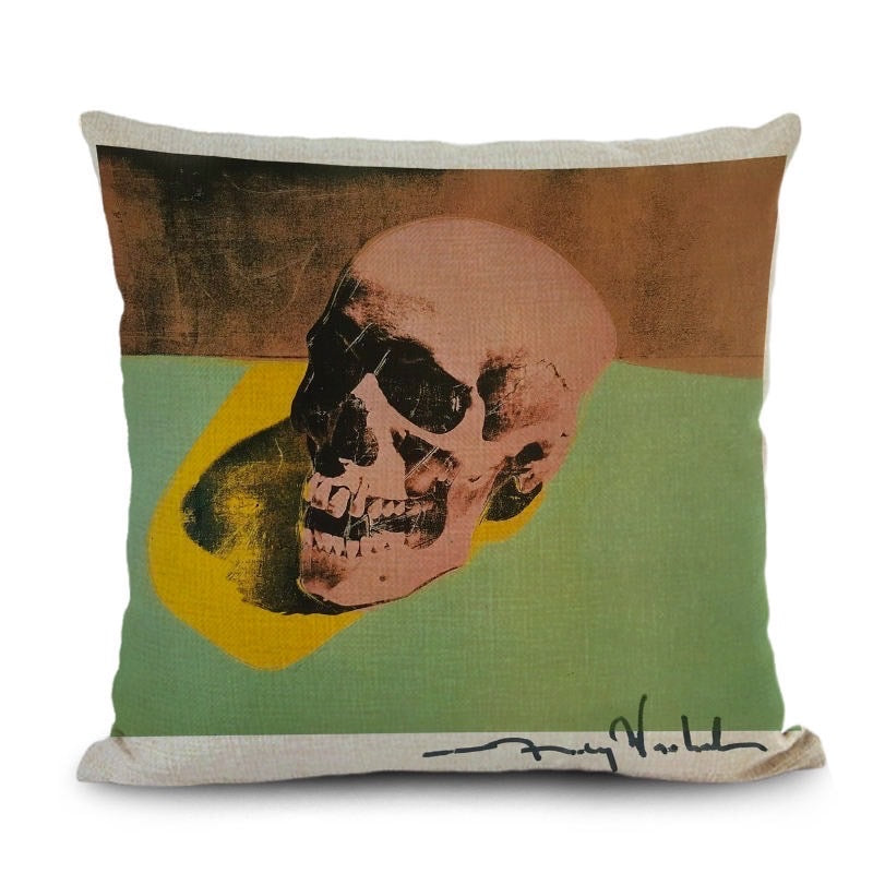 andy warhol, ANDY WARHOL - SKULL - PILLOW COVER 